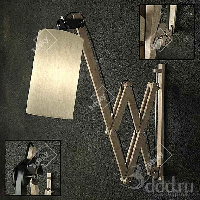 Elegant Harmonica Sconce by Madam Stoltz 3D model image 1