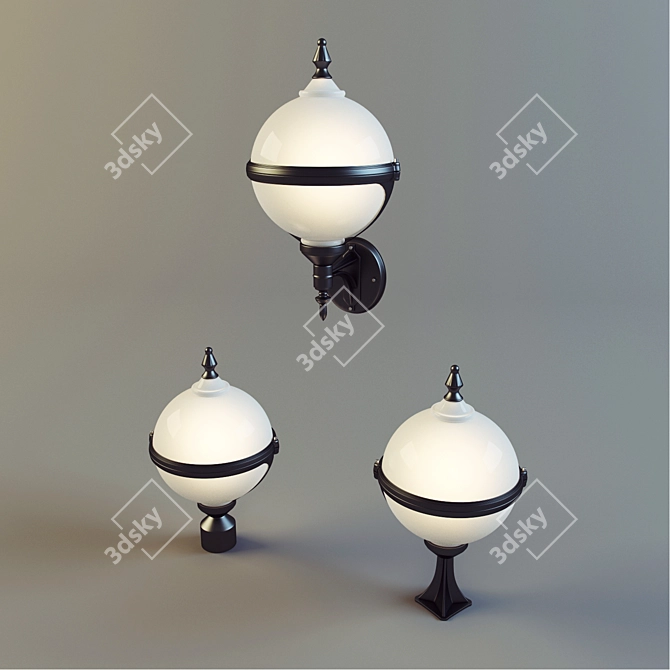 Vena Vandal-Proof Outdoor Light - Black 3D model image 1