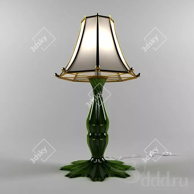 Golden Jade Lamp 3D model image 1