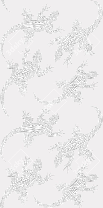 Osborne & Little Komodo W6300-04: Customizable Wallpaper Texture 3D model image 1