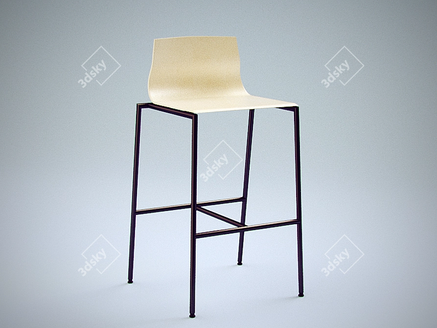 Modern Bar Stool Set 3D model image 1