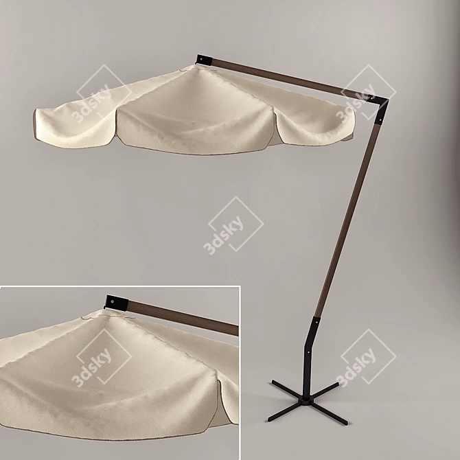 Sunshade Paradise: Stylish Beach Umbrella 3D model image 1