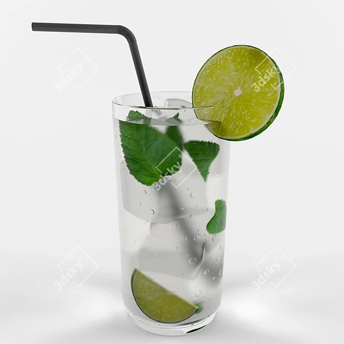 Refreshing Cuban Mojito Cocktail 3D model image 1