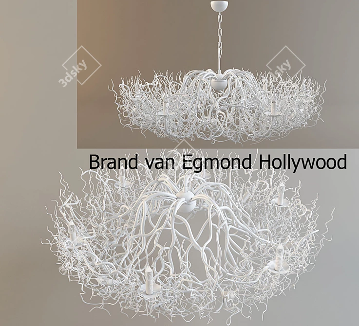 Elegant Hollywood Chandelier 3D model image 1