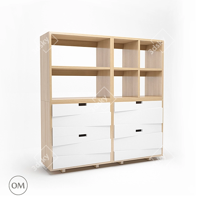 Customizable Wooden Shelving Units 3D model image 1