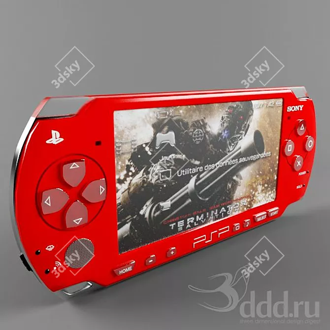 Portable Gaming Console: PSP 3D model image 1