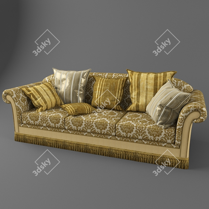 Luxury Italian 3 Seater Sofa 3D model image 1