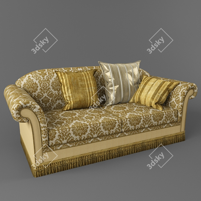 Elegant Two-Seater Sofa: Angelo Cappellini OWEN 3D model image 1