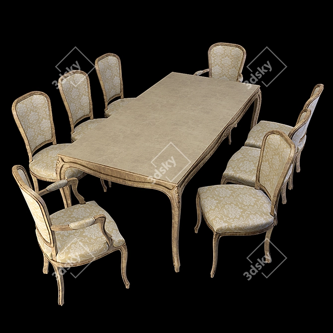 Elegant Picasso Dining Set 3D model image 2