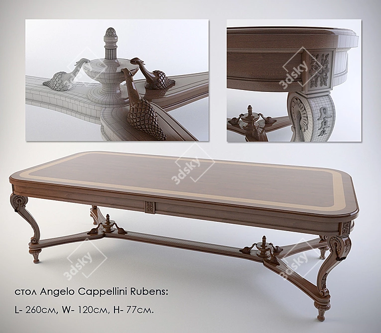 Angelo Cappellini Rubens: Elegant Dining Table 3D model image 1