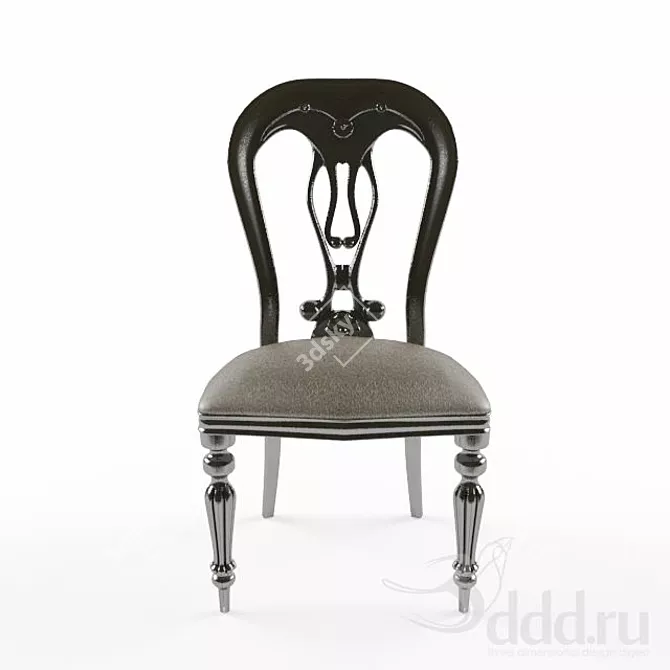 Biola Wooden Chair: Stylish and Sturdy 3D model image 1