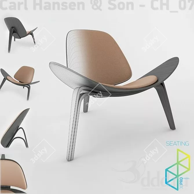 CH07 Shell Chair by Carl HansenSon 3D model image 1