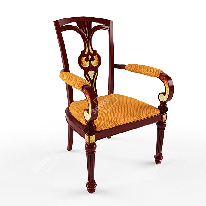 Amber-Inlaid Classic Chair 3D model image 1