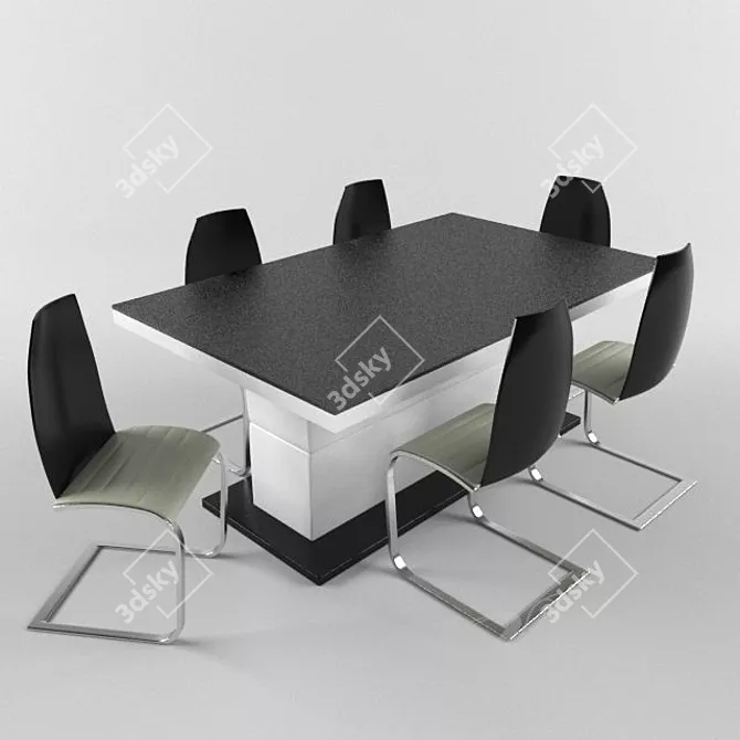 Elegant Dining Set: Perfect for Entertaining 3D model image 1