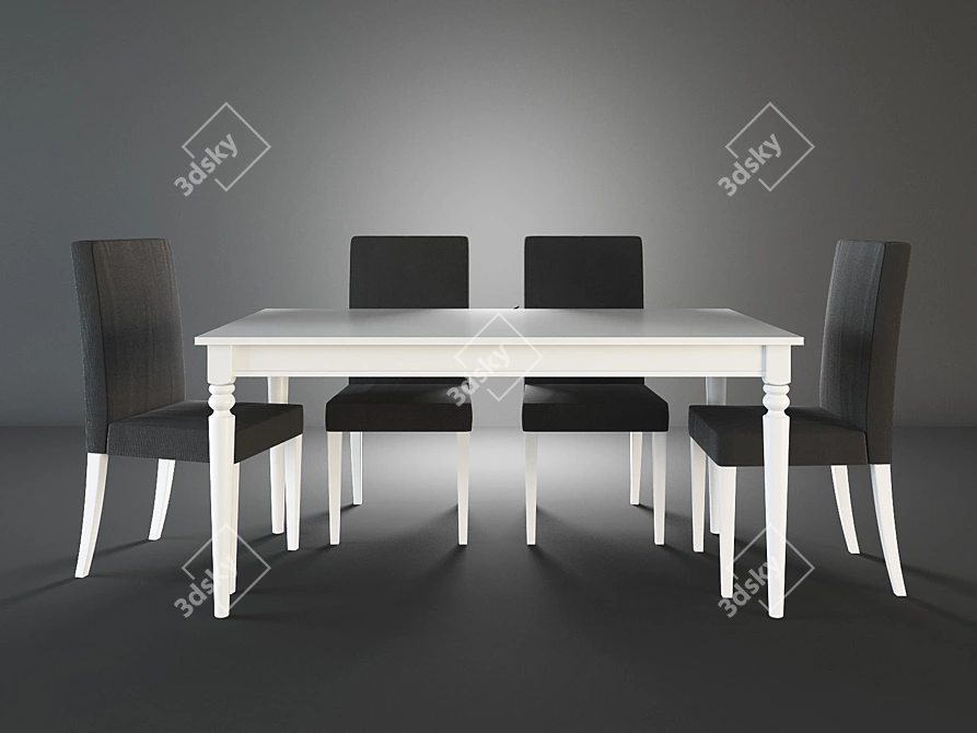 INGATORP-HEMRIDSDAL IKEA Dining Set 3D model image 1