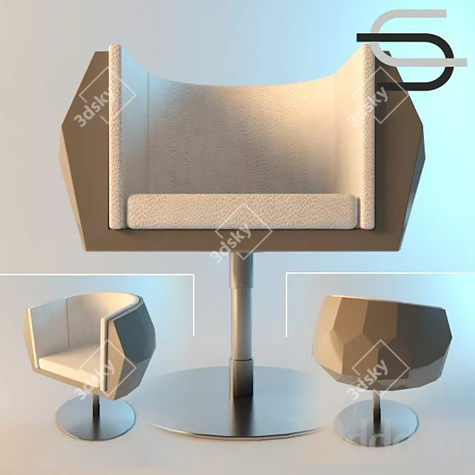 Sleek & Stylish Polyhedron Chair 3D model image 1