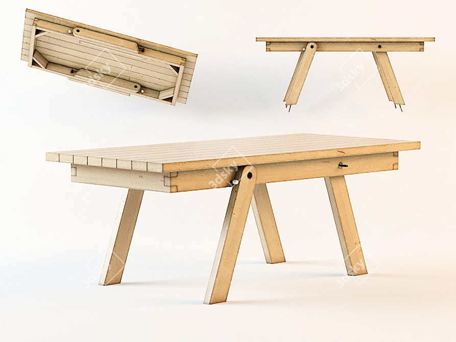Foldable Workbench Table 3D model image 1