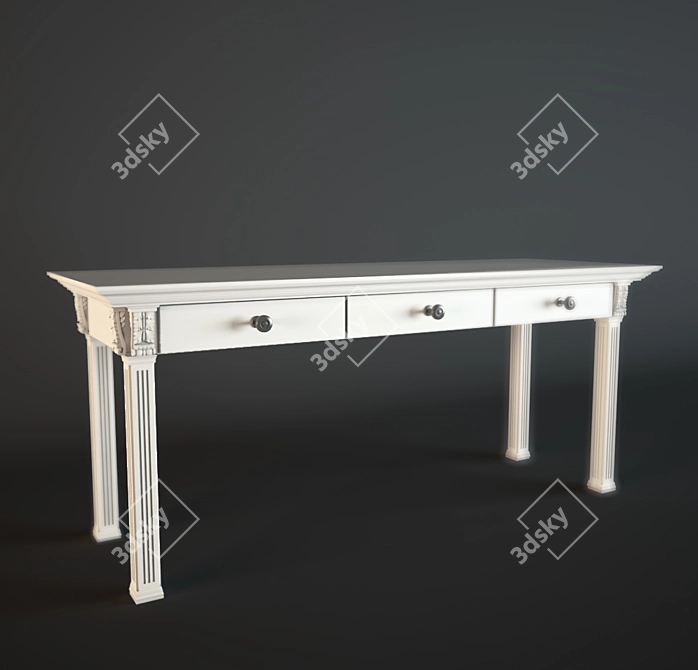 Sleek Modern Table - 650mm x 1800mm 3D model image 1