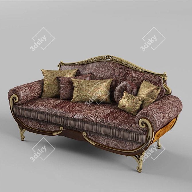 Elegant Caprice Sofa - 2200mm Dimensions 3D model image 1