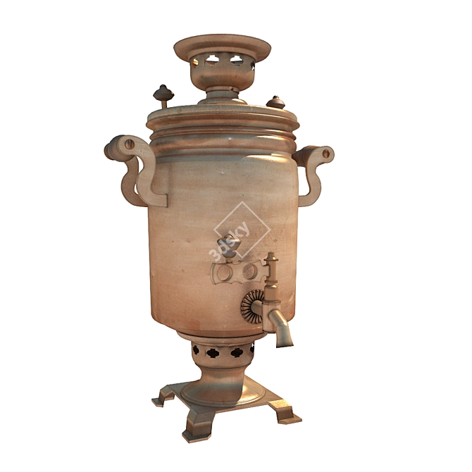 Vintage Tea Samovar 3D model image 1