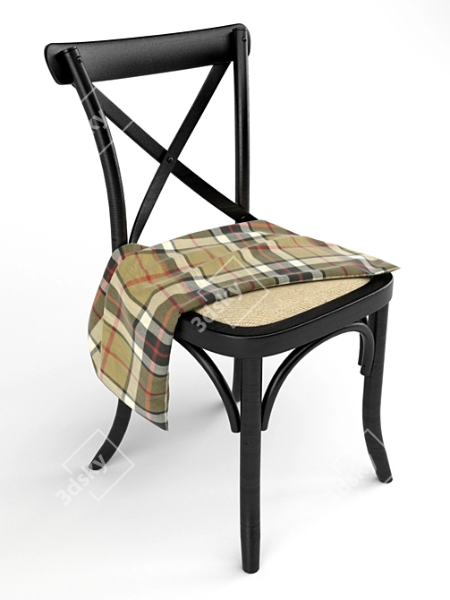 Elegant Cross Back Chairs 3D model image 1
