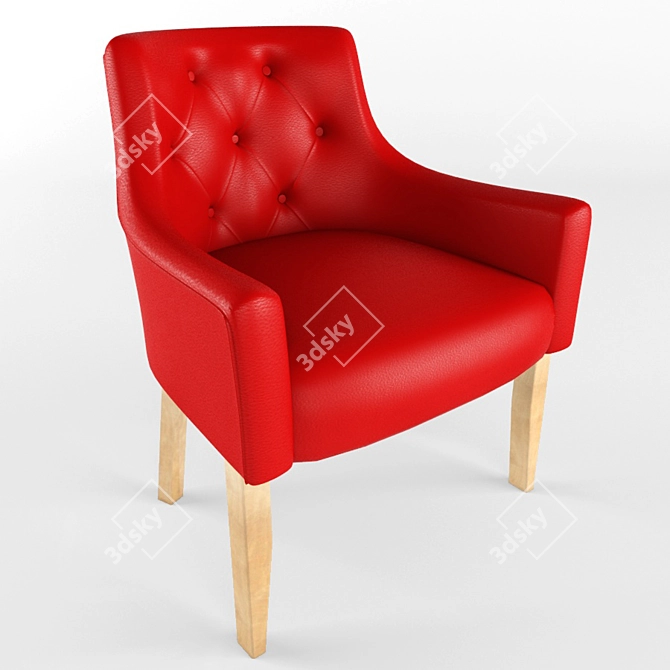 Luxury Quilted Leather Chair 3D model image 1