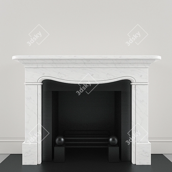 EcoHeat: Stylish and Efficient Fireplace 3D model image 1