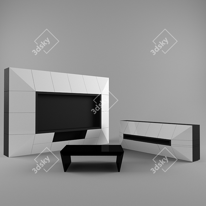 Elegant Living Room Set 3D model image 1