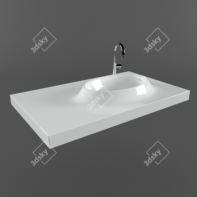 Sleek Sink 3D model image 1