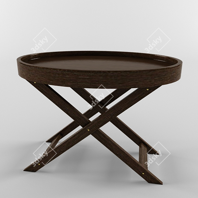 Modern Wooden Dining Table 3D model image 1