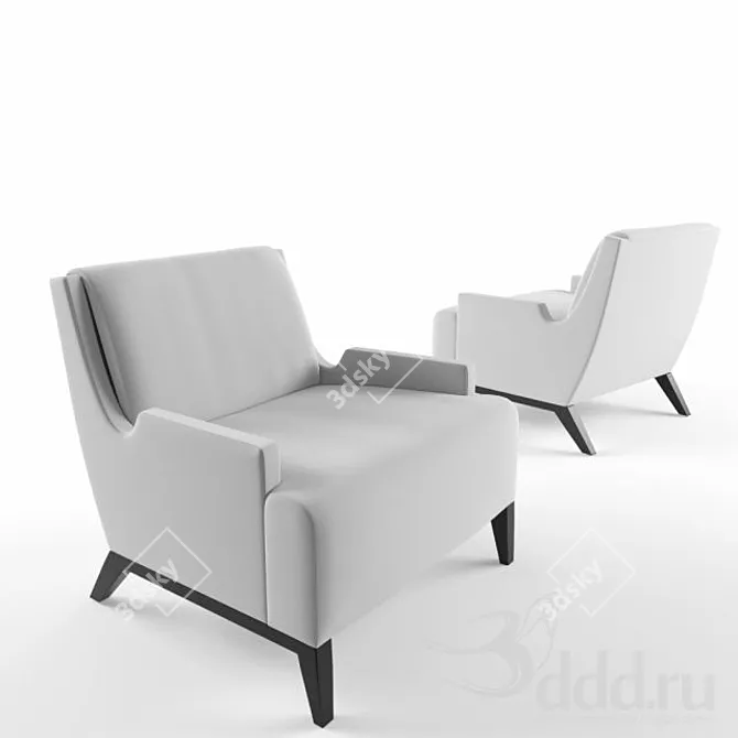 Sleek & Stylish HBF Armchair 3D model image 1
