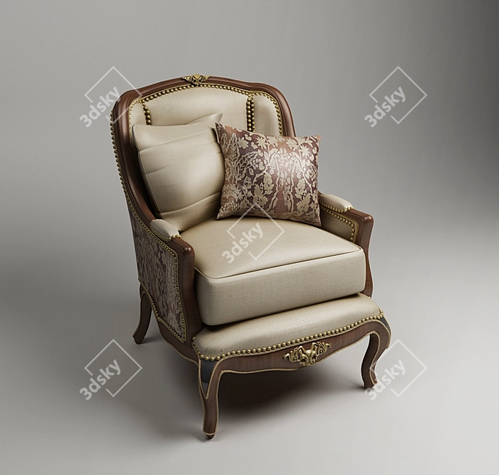 Elegant Marguerite Accent Chair 3D model image 1