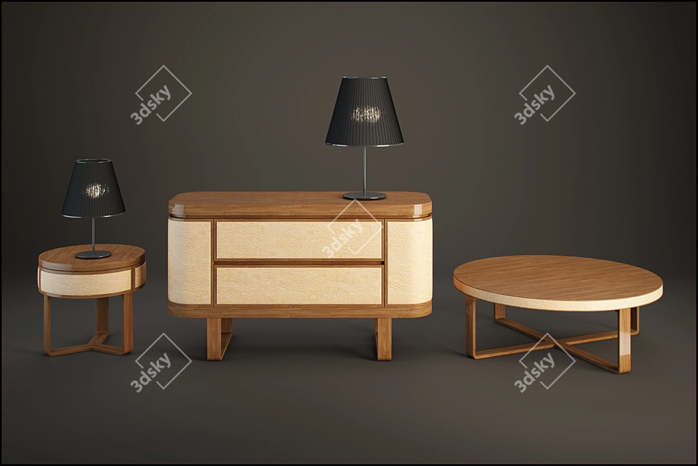 Ultra-Luxe Cosmopolitan Furniture Set 3D model image 1