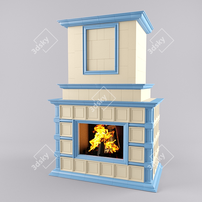 Title: Modular Firebrick Fireplace 3D model image 1