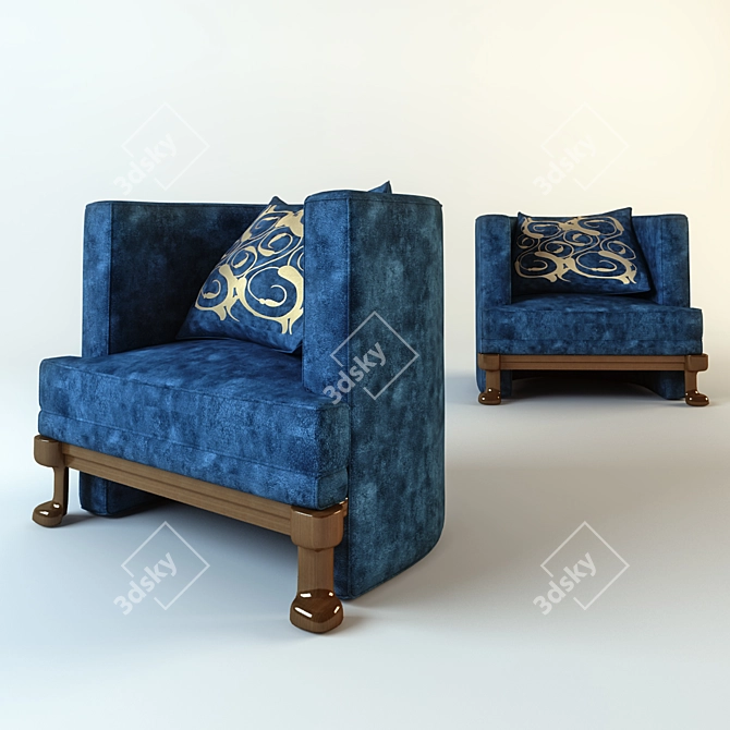 Italian Luxury: Elledue Chair 3D model image 1