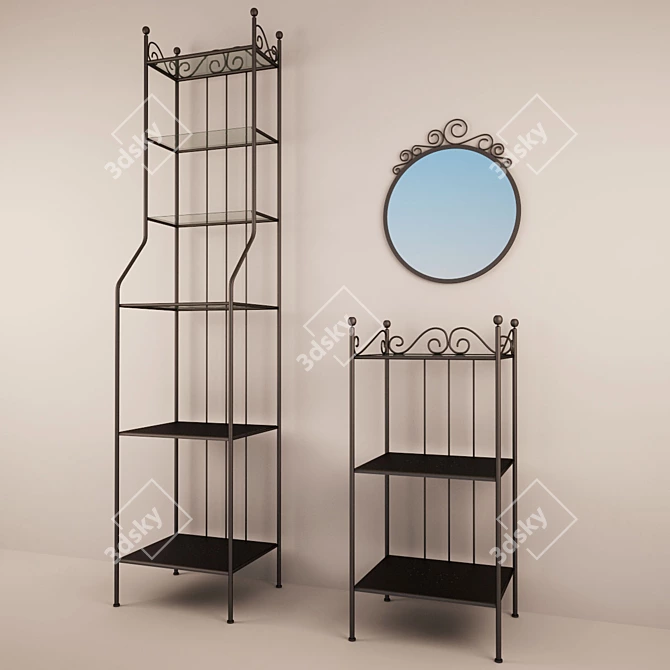 Rensher Ekne Mirror & Shelves 3D model image 1