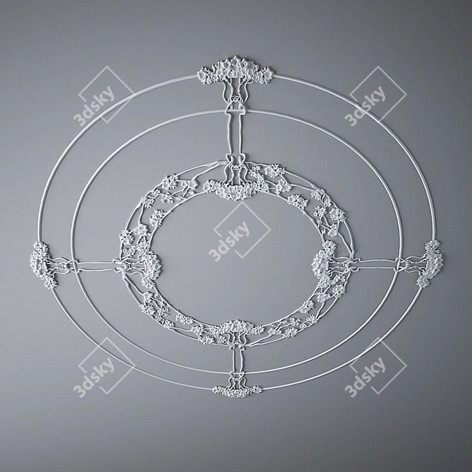 Elegant Gypsum Rosette 3D model image 1