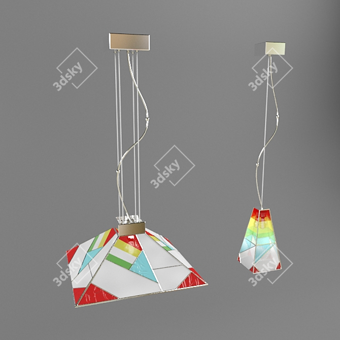 Title: Diamante Glass Pendant Light 3D model image 1