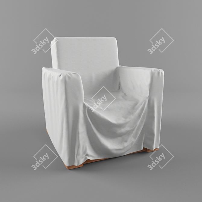 Cozy Fabric Armchair 3D model image 1