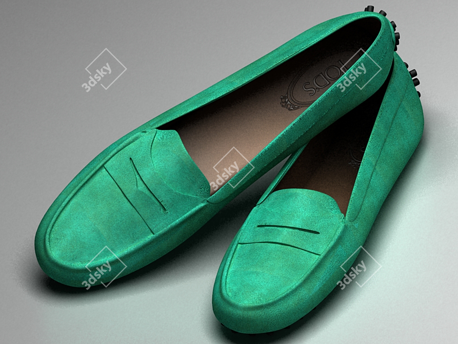 Elegant Suede Tod's Loafers 3D model image 1