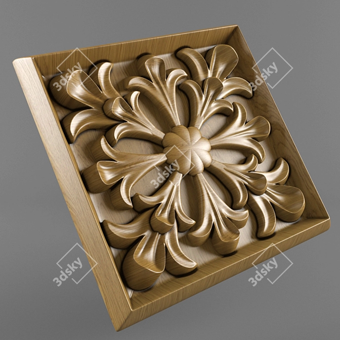 Title: Carved Rosette Accent 3D model image 1