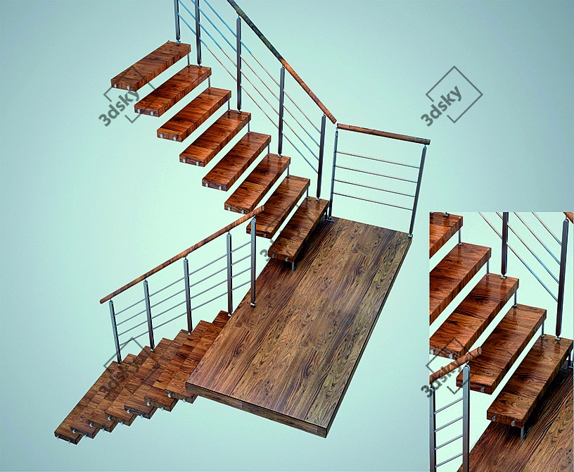 Modular Staircase Kit 3D model image 1