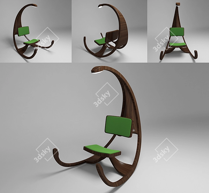 Cozy Swing Chair: Modeled for Maximum Comfort 3D model image 1