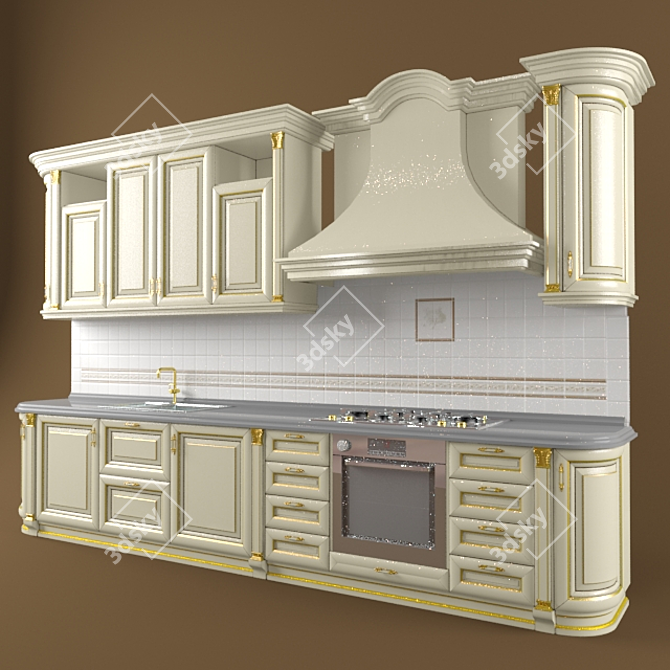 Versatile Kitchen Wall Storage 3D model image 1