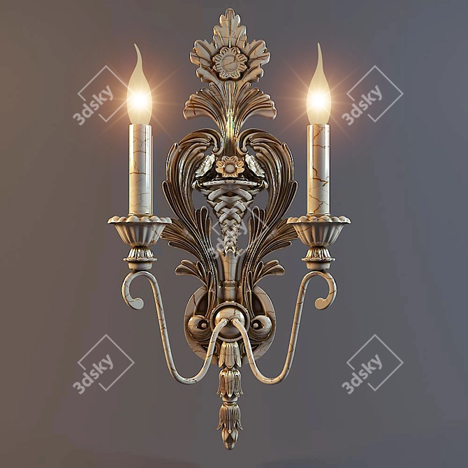 Classic Two-Arm Sconce 3D model image 1