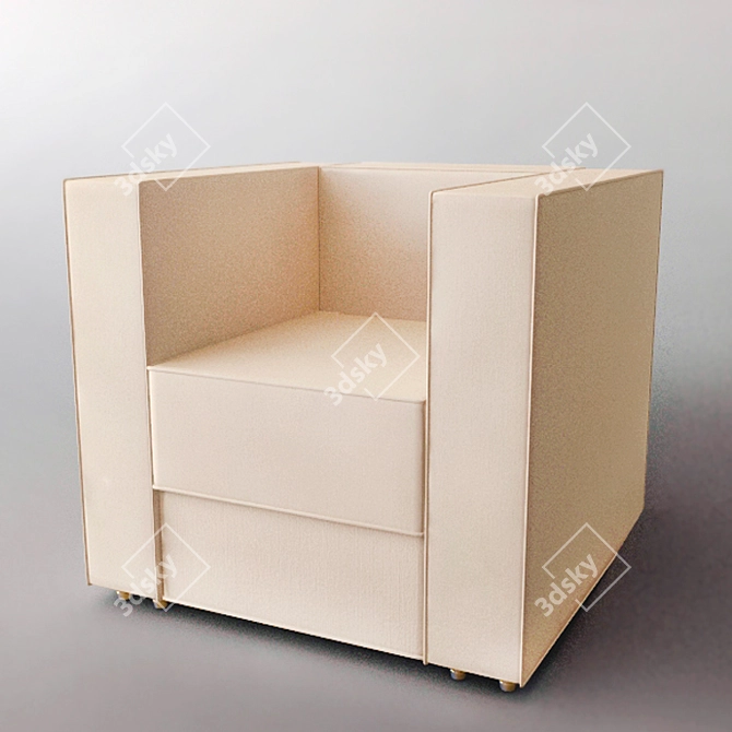 Cozy Legged Armchair 3D model image 1