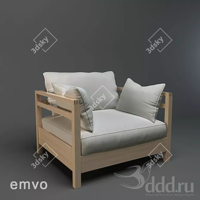 Modern Comfort EMVO Armchair 3D model image 1