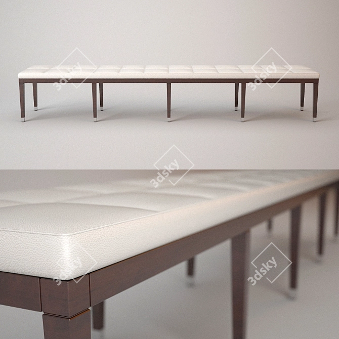 Versatile Wooden Bench 3D model image 1