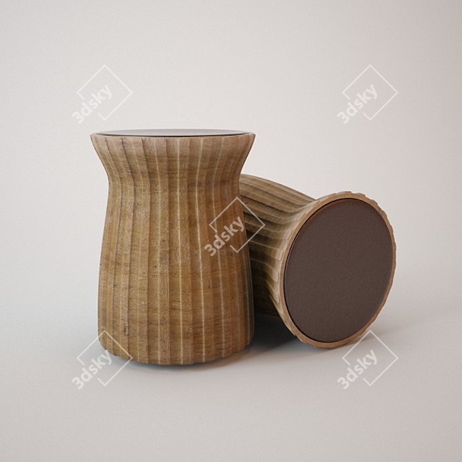 Ceramic Ridge Stool 3D model image 1