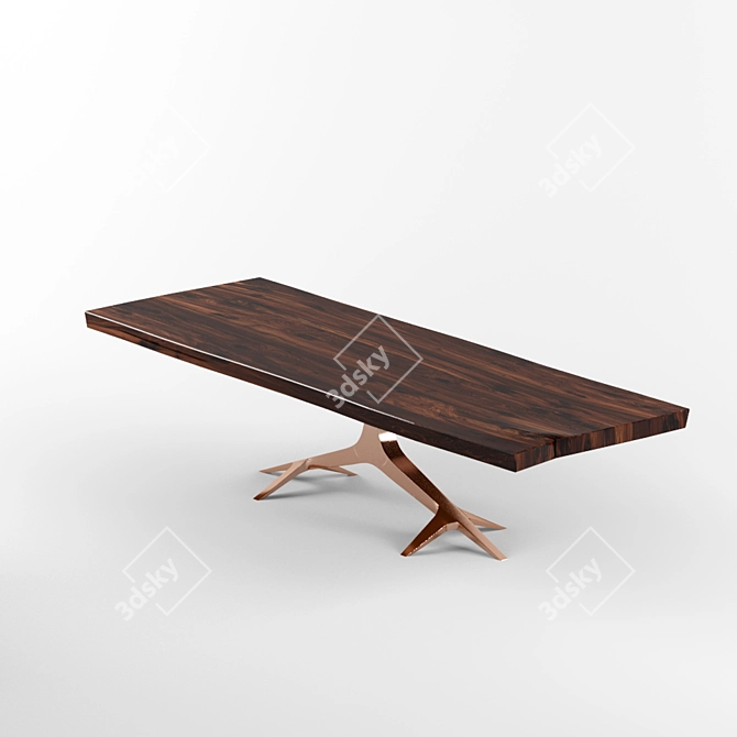 Elegant Rose Base Dining Table 3D model image 1